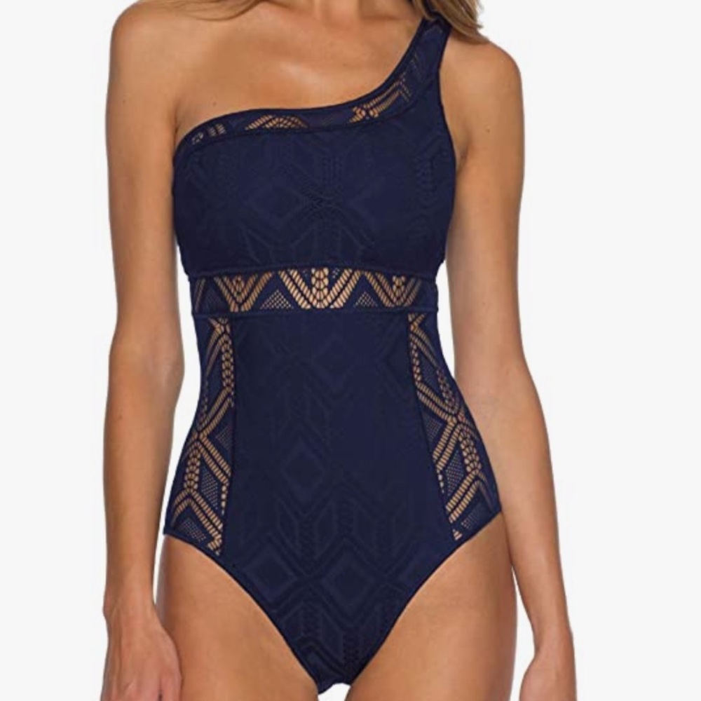 Becca Colorplay One Shoulder Back Tie Swimsuit